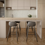 Rain Counterstool in Faux Leather Set of 2 // Light Grey
