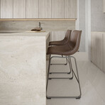 Safi Counterstool in Faux Leather Set of 2 // Coffee Brown