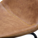 Ava Counterstool in Faux Leather Set of 2 // Saddle Brown