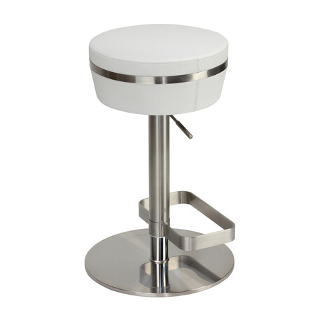 Athena Adjustable Height Swivel Stool with Heavy Base // Snow White