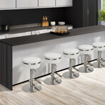 Athena Adjustable Height Swivel Stool with Heavy Base // Snow White