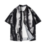 Pattern Short Sleeve Button-Up // Black (XL)