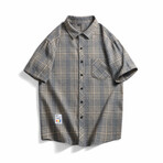 Glen Check Short Sleeve Button-Up // Gray (XS)
