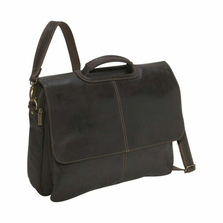 David Large Briefcase - Vaquetta Leather (Distressed Tan)