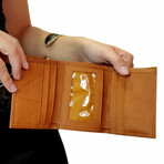 Abel Small Trifold Wallet - Vaquetta Leather (Tan)