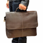 David Large Briefcase - Vaquetta Leather (Distressed Tan)
