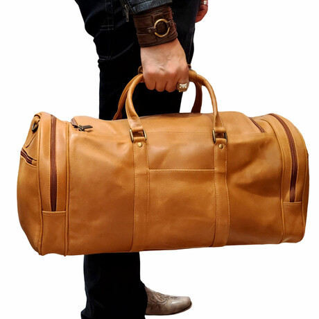 Douglas Medium Size Duffel - Vaquetta Leather (Tan)