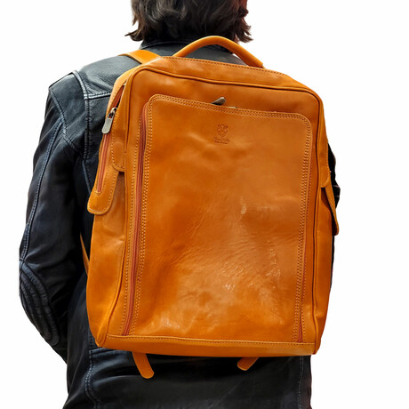 Sandro Large Back Pack - Italian Leather (Red)