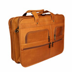 Bradley Large Zip Briefcase - Vaquetta Leather (Tan)