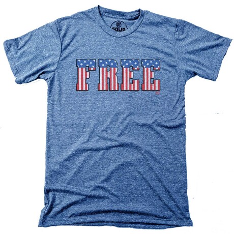 America Free  T-Shirt // Triblend Royal (XS)
