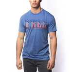 America Free  T-Shirt // Triblend Royal (XL)