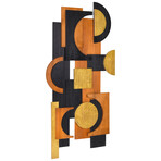 Amber Embraces II Hand Made & Hand Finished Dimensional Solid Paulownia Wood Abstracts Wall Art