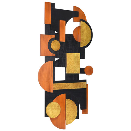 Amber Embraces I Hand Made & Hand Finished Dimensional Solid Paulownia Wood Abstracts Wall Art