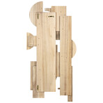 Amber Embraces II Hand Made & Hand Finished Dimensional Solid Paulownia Wood Abstracts Wall Art