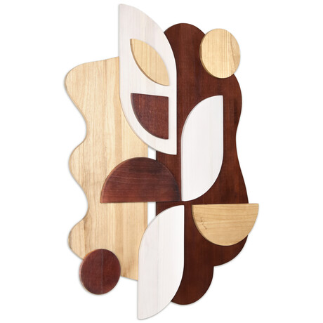 Sands Serenade I Hand Made & Hand Finished Dimensional Solid Paulownia Wood Abstracts Wall Art