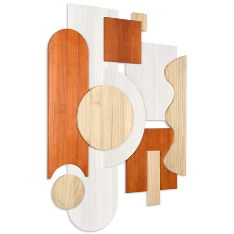 Cinnamon Dreamscape II Hand Made & Hand Finished Dimensional Solid Paulownia Wood Abstracts Wall Art