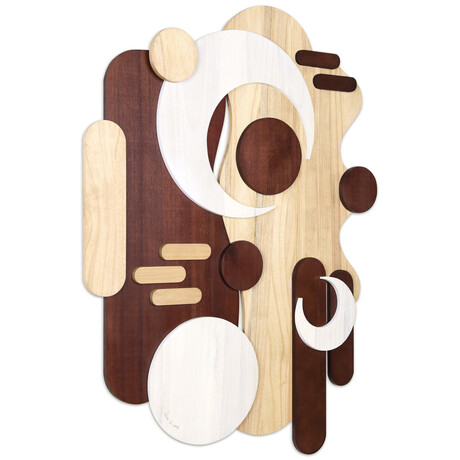 Sands Serenade II Hand Made & Hand Finished Dimensional Solid Paulownia Wood Abstracts Wall Art