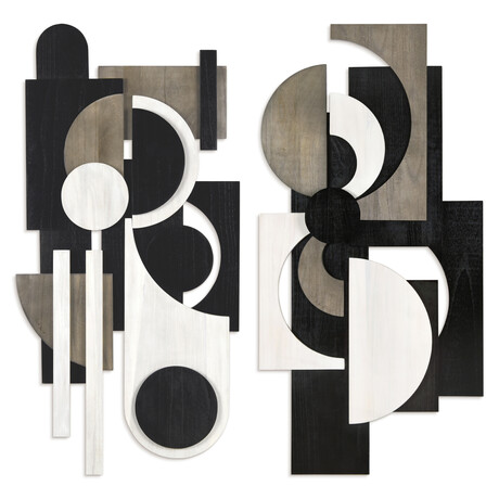Luminous Whisper & Dusk Hand Made & Hand Finished Dimensional Solid Wood Abstracts