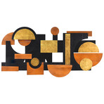 Amber Embraces I Hand Made & Hand Finished Dimensional Solid Paulownia Wood Abstracts Wall Art