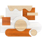 Cinnamon Dreamscape II Hand Made & Hand Finished Dimensional Solid Paulownia Wood Abstracts Wall Art