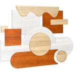 Cinnamon Dreamscape II Hand Made & Hand Finished Dimensional Solid Paulownia Wood Abstracts Wall Art
