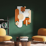 Cinnamon Dreamscape II Hand Made & Hand Finished Dimensional Solid Paulownia Wood Abstracts Wall Art