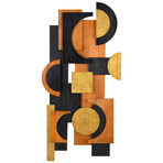 Amber Embraces II Hand Made & Hand Finished Dimensional Solid Paulownia Wood Abstracts Wall Art