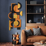Amber Embraces II Hand Made & Hand Finished Dimensional Solid Paulownia Wood Abstracts Wall Art
