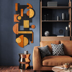 Amber Embraces I Hand Made & Hand Finished Dimensional Solid Paulownia Wood Abstracts Wall Art