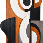 "Honeyed Dusk II" Hand Made & Hand Finished Dimensional Solid Paulownia Wood Abstracts Wall Art