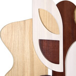 Sands Serenade I Hand Made & Hand Finished Dimensional Solid Paulownia Wood Abstracts Wall Art