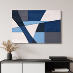 "Whispers of Blues II" Hand Made & Hand Finished Solid Paulownia Wood Abstracts Wall Art