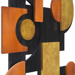 Amber Embraces I Hand Made & Hand Finished Dimensional Solid Paulownia Wood Abstracts Wall Art