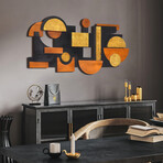 Amber Embraces I Hand Made & Hand Finished Dimensional Solid Paulownia Wood Abstracts Wall Art