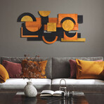 Amber Embraces II Hand Made & Hand Finished Dimensional Solid Paulownia Wood Abstracts Wall Art