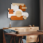Cinnamon Dreamscape II Hand Made & Hand Finished Dimensional Solid Paulownia Wood Abstracts Wall Art