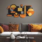 Amber Embraces I Hand Made & Hand Finished Dimensional Solid Paulownia Wood Abstracts Wall Art