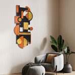 Amber Embraces I Hand Made & Hand Finished Dimensional Solid Paulownia Wood Abstracts Wall Art