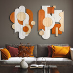 Cinnamon Dreamscape I & II Hand Made & Hand Finished Dimensional Solid Wood Abstracts