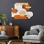 Cinnamon Dreamscape II Hand Made & Hand Finished Dimensional Solid Paulownia Wood Abstracts Wall Art