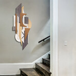 Moonlit Mist II Hand Made & Hand Finished Dimensional Solid Paulownia Wood Abstracts Wall Art