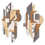 "Moonlit Mist I & II" Hand Made & Hand Finished Dimensional Solid Wood Abstracts