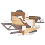 "Moonlit Mist I" Hand Made & Hand Finished Dimensional Solid Paulownia Wood Abstracts Wall Art