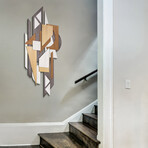 "Moonlit Mist I" Hand Made & Hand Finished Dimensional Solid Paulownia Wood Abstracts Wall Art