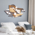 "Moonlit Mist I" Hand Made & Hand Finished Dimensional Solid Paulownia Wood Abstracts Wall Art