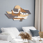 Moonlit Mist II Hand Made & Hand Finished Dimensional Solid Paulownia Wood Abstracts Wall Art