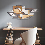 "Moonlit Mist I" Hand Made & Hand Finished Dimensional Solid Paulownia Wood Abstracts Wall Art