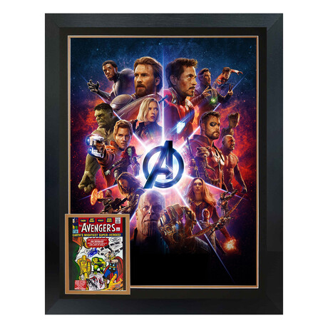 Avengers // Framed Display with Stan Lee Signed Comic Cover // 38.5x28