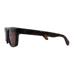 Men's // Ferragamo SF2009S 242 Square Sunglasses // Dark Tortoise + Brown