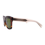 Unisex // Ferragamo SF1087S 219 Square Sunglasses // Havana + Green